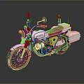 White Police Motorcycle With Red Emergency Lights Brown Leather Seat And White Side Storage Boxes