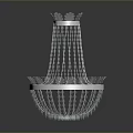 Elegant Crystal Chandelier Design With Hanging Beads And Reflective Surface 3d model