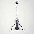 Modern Metallic Pendant Light With Glossy Hemispherical Shade And Chain Suspension