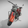 Vintage Red Motorcycle With Brown Seat Chrome Headlight And Classic Body Design
