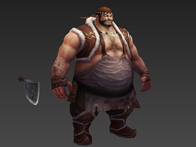 butcher slaughter pig man slaughterhouse workers fat man model