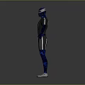 Game and Movie Character 3D Model With Blue Light Effects Tight Fitting Suit Design