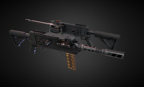 Modified light machine gun 3d model