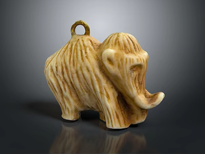 Mammoth Shaped Decorative Figurine With Striped Design And Hanging Loop For Home Decor 3d model