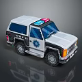 Pixel Art Ambulance Vehicle In SUV Style With Emergency Lights And Details