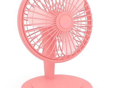 Pink Desktop Fan With Sleek Design For Home Office Cooling Use 3d model