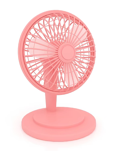 Pink Desktop Fan With Sleek Design For Home Office Cooling Use 3d model