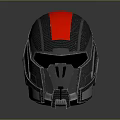 Futuristic Black Red Stripe Helmet With Carbon Fiber Design And Sleek Headset Style Side Parts