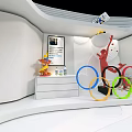 Modern Mall Store Interior Design With Open Layout Central Round Counter And Display Areas