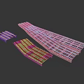 Metal Railroad Track Components for Model Scenery with Straight and Curved Sections
