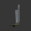 Outdoor Gray Electrical Box Mounted On Concrete Wall With Growing Weeds