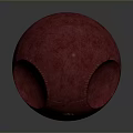 Red Velvet Decorative Ball With Golden Crest Design For Home Decor Accessory
