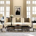 Sofa coffee table combination 3d model
