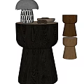 Modern Minimalist Wooden Side Table With Sleek Design And Different Wood Tones