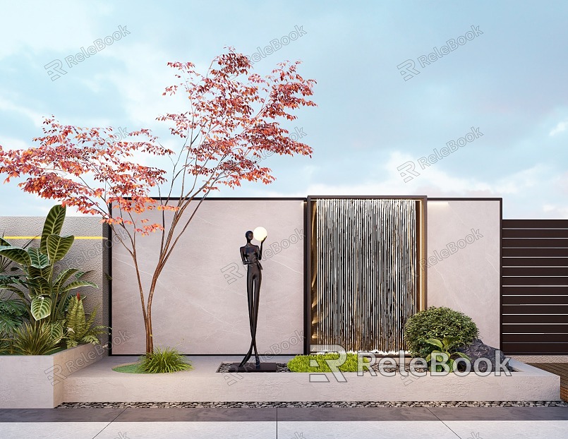 courtyard landscape wall garden landscape wall courtyard landscape wall straight entrance landscape wall model