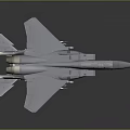 Gray Space Fighter Jet Model with Detailed Fuselage and Aerospace Design Features