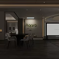 Agora Modern Retail Store Interior Design With White Chairs Black Table And