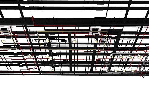 Industrial LOFT pipe ceiling 3d model