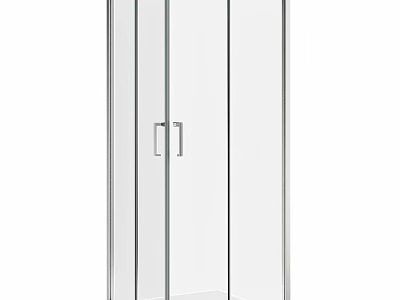 Modern Shower Sauna Enclosure With Glass Doors And Metal Frame Design 3d model