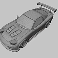 Yellow Modified Sports Car Featuring Streamlined Body Large Wheels and Rear Wing