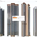 Modern High Rise Residential Buildings With Glass Facades And Diverse Architectural Styles