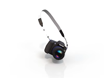 Compact Digital Camera With Adjustable Strap And High Resolution Lens 3d model
