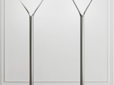 Modern Sleek Silver Metal Standing Outdoor Lights For Garden Pathway 3d model