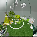 Green Arch Glass Garden Greenhouse with Surrounding Lush Plants and Interior Greenery