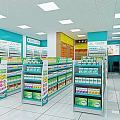 Bright Clean Pharmacy Store With Well Organized Medicine Shelves And Products