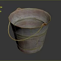 Practical Shiny Metal Bucket With Handle As Household Daily Essential Item