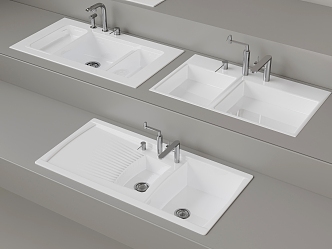 Bathroom basin integrated basin ceramic basin 3d model