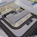 Modern School Building With Light Beige Facade Neatly Arranged Windows And Main Entrance