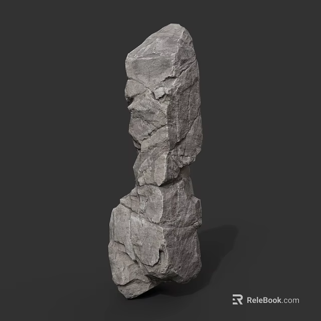 Natural Rock Formation With Rough Textured Surface And Stacked Stone Layers In Natural Scene 3d model 