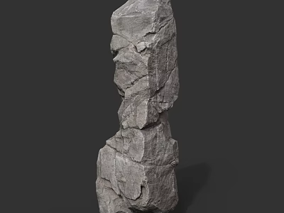 Natural Rock Formation With Rough Textured Surface And Stacked Stone Layers In Natural Scene 3d model