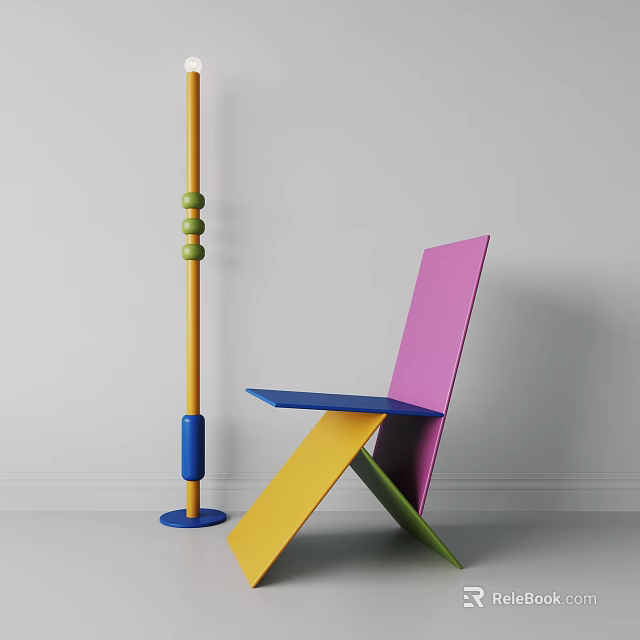 Colorful Modern Wardrobe Design With Multicolor Panels And Storage Features 3d model