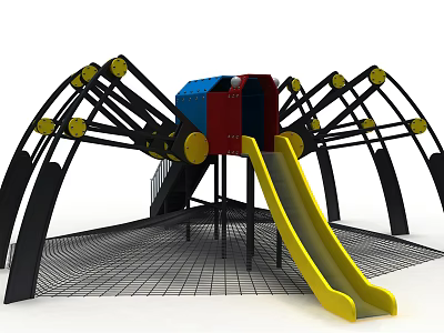 Modern slide amusement big spider 3d model Modern slide amusement big spider 3d model