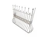 Ornate Wrought Iron Garden Landscape Plant Holder With Decorative Spikes And Floral Patterns