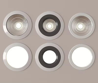 Modern Recessed Downlights And Spotlights With Various Design Styles For Home Ceiling Lighting 3d model