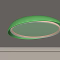 Modern Green Round Flush Mount Ceiling Light Providing Bright Home Illumination 3d model