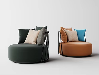 Modern Light Luxury Single Sofa 3d model