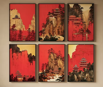 Chinese decorative painting 3d model