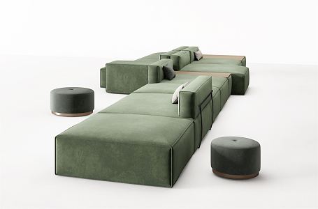 Modern Combination Sofa Multiplayer Sofa Combination 3d model