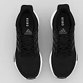 Adidas Black Athletic Sneakers Featuring Mesh Upper Three Stripes And White Sole