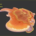 Delicious Golden Pancake With Melted Butter Red Strawberry Sauce And Whipped Cream On Dark Background