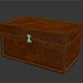 Brown Wooden Box With Intricate Carved Patterns And Decorative Metal Lock
