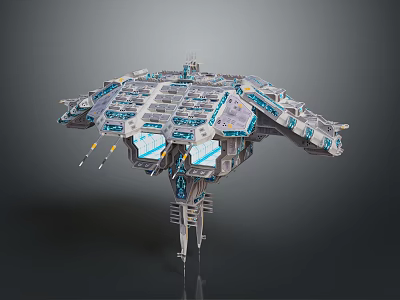 Modern Futuristic Chandelier With Geometric Design Sleek Metal And LED Lights 3d model