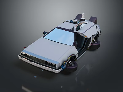 Futuristic Sports Car With Gull Wing Doors And Streamlined Exterior Design 3d model