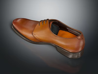 Classic Brown Leather Dress Shoes With Stylish Design And Comfortable Fit 3d model