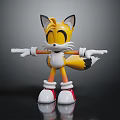 Cartoon Fox Character With Yellow Fur White Belly And Black Ear Tips