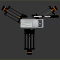 Household Tripod Stand With Black Orange Design Adjustable Legs And Handle Top Platform Stable Support